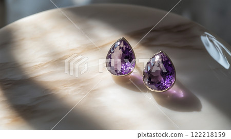Amethyst teardrop earrings 122218159