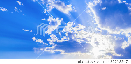 The sun in the blue sky 122218247