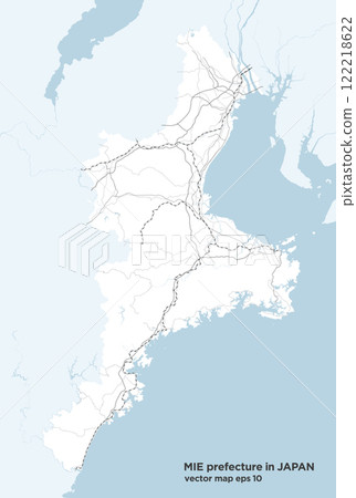 A simple road map of Mie prefecture in Japan A simple road map of Mie prefecture in Japan 122218622