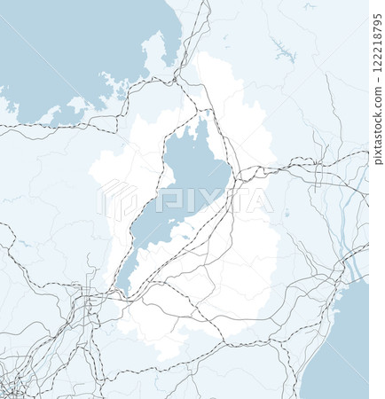 A simple road map including Shiga prefecture and neighboring prefectures in Japan 122218795