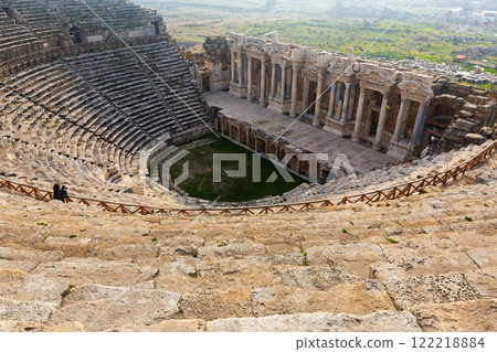 Ancient Greek theatre ruins of Hierapolis, Turkey 122218884