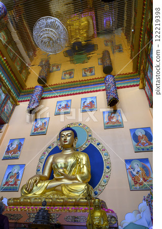 Gilded Buddha statue in the Dugan Building at Rinpoche Bagsha Datsan Gilded Buddha statue in the Dugan Building at Rinpoche Bagsha Datsan 122219398