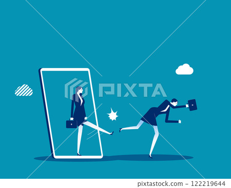 Business fired. Business portable information device vector flat style 122219644
