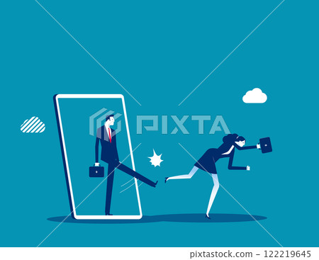 Business fired. Business portable information device vector flat style Business fired. Business portable information device vector flat style 122219645