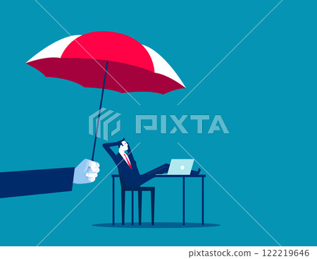 Business with insurance eagent, Business protection vector flat style 122219646