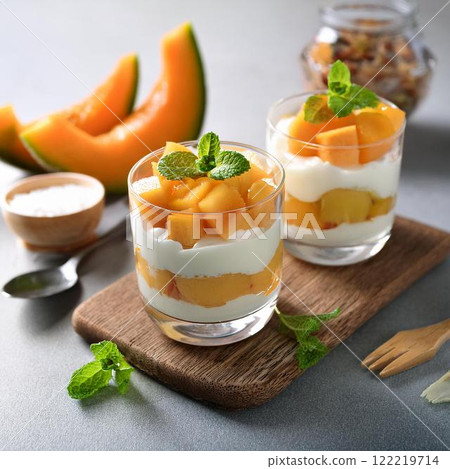 美味的甜瓜優格迷你鬆糕 122219714