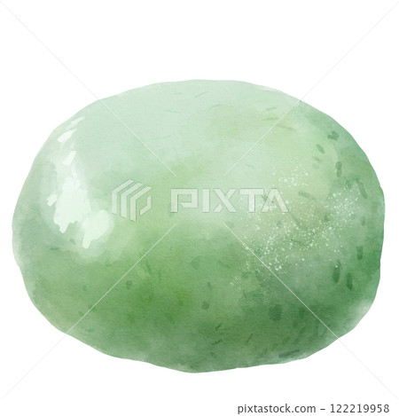 Simple watercolor illustration of mugwort mochi and kusamochi 122219958