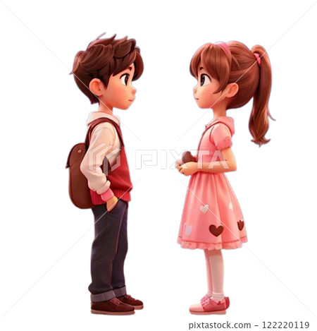 Girl giving Valentine's chocolate 122220119
