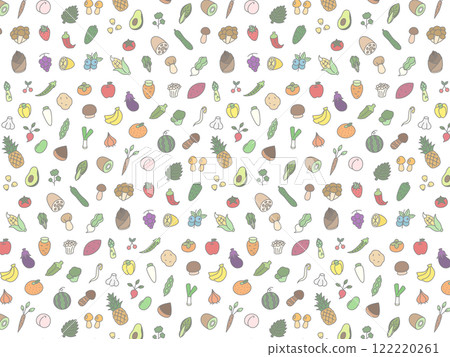 蔬菜水果蘑菇壁紙插畫 122220261