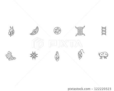 線條畫微生物插圖圖示集 122220323
