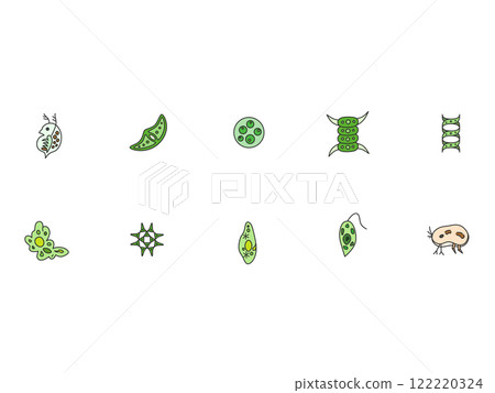 Color microorganism illustration icon set Color microorganism illustration icon set 122220324