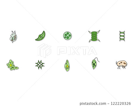 Sticker microorganism illustration icon set (without background) 122220326