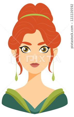 Elegant Princess with Red Hair 122220592