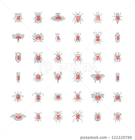 迷你昆蟲圖標集輪廓 122220780