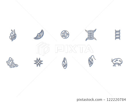 Microorganism illustration icon set color shadow Microorganism illustration icon set color shadow 122220784