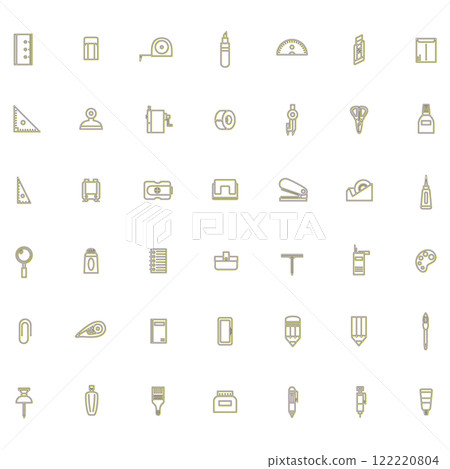 Teaching materials tools icon set color shadow 122220804