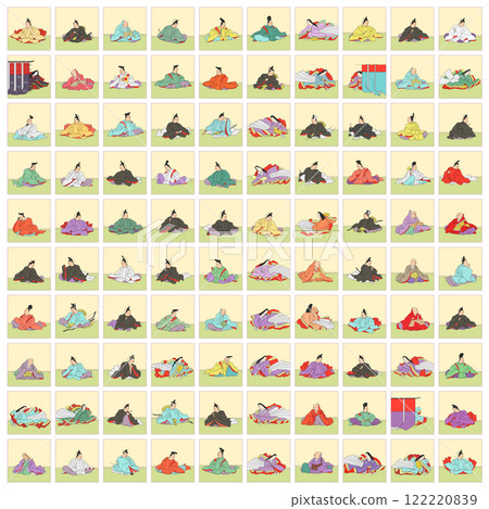 方形彩色百人一書圖示集 方形彩色百人一書圖示集 122220839