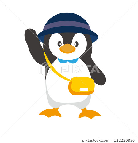 Illustration of a kindergarten penguin raising its hand Illustration of a kindergarten penguin raising its hand 122220856