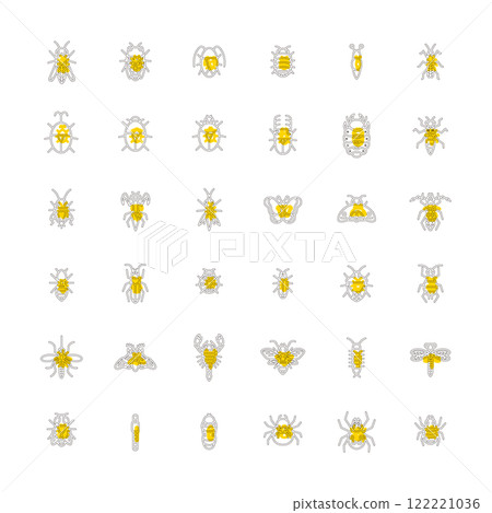 概述迷你昆蟲圖圖示集 概述迷你昆蟲圖圖示集 122221036