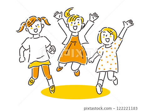 手繪插畫的孩子微笑著向你跑來 122221183