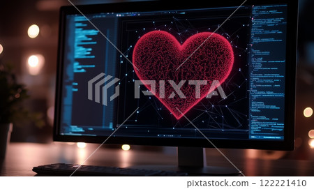 Visual representation of love created with digital programming 122221410