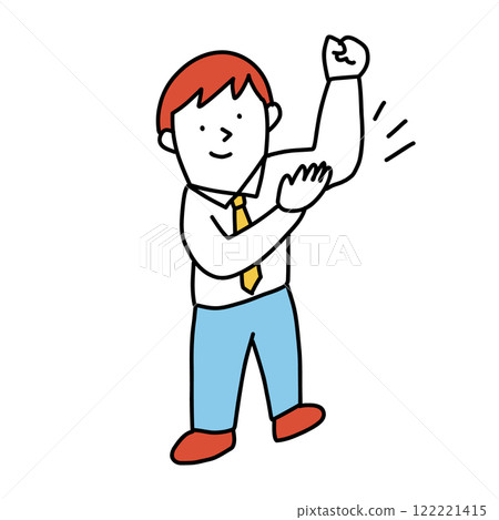 Illustration of a motivated veteran businessman who has been entrusted with a job - a man with experience 122221415