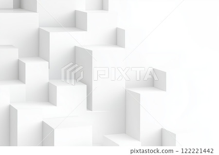 White geometric structures create a modern minimalist aesthetic in interior design 122221442