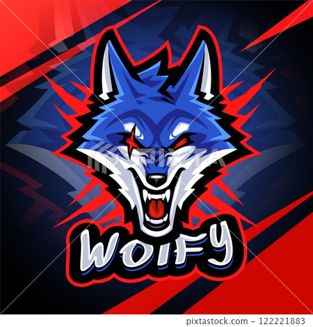 Wolf head mascot logo design 122221883