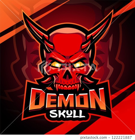 Demon skull esport mascot logo design 122221887