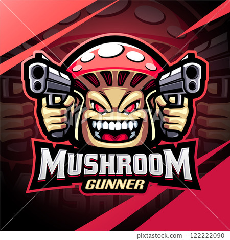 Mushroom gunner esport mascot logo design 122222090