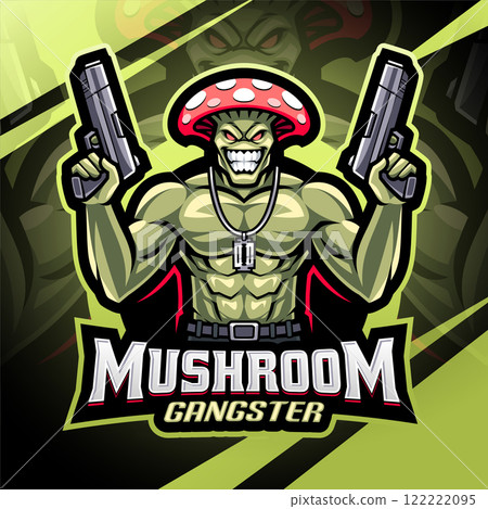 Mushroom gangster esport mascot logo design 122222095
