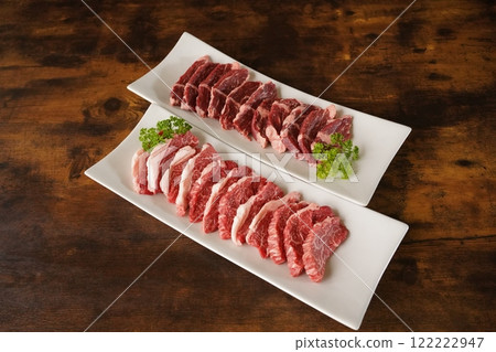 牛小排和裙邊牛排烤肉 122222947