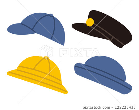 Vector illustration of kindergarten, nursery school, and elementary school caps 122223435
