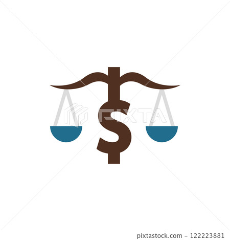 Scales of justice with dollar sign Scales of justice with dollar sign 122223881