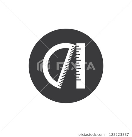 Ruler icon flat design 122223887