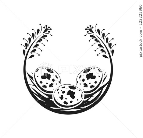black quail egg farmer logo icon vector concept design 122223960