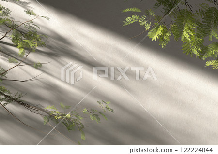 A concrete texture background that is great for use in various designs with a harmonious combination of warm sunlight and green leaves. 3d rendering. A concrete texture background that is great for use in various designs with a harmonious combination of warm sunlight and green leaves. 3d rendering. 122224044