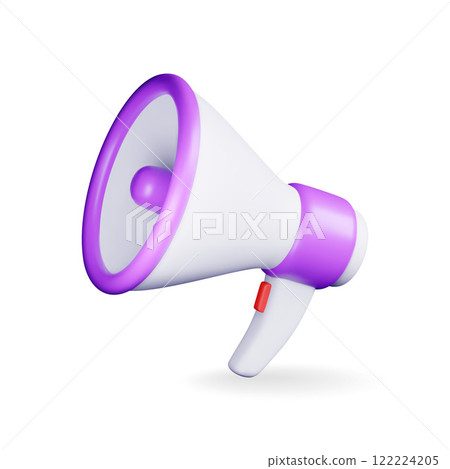 3D megaphone, modern bullhorn or loudspeaker 3D megaphone, modern bullhorn or loudspeaker 122224205