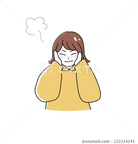 一個害羞的女人的簡單插圖 122224245