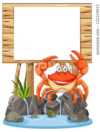 Cheerful Crab by the Seaside Sign 122224915