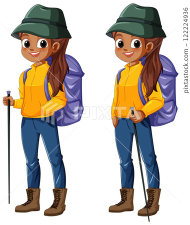 Adventurous Girl Ready for Hiking 122224936