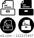 Text file in a box icon set 122225497