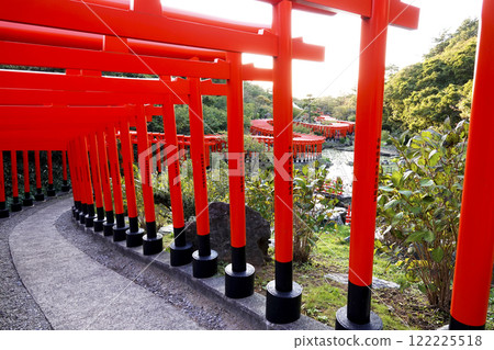 View of the dragon-like torii gates from Senbon Torii-uchi approach View of the dragon-like torii gates from Senbon Torii-uchi approach 122225518