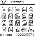 Various text files Line drawing icon set 122225571