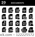 Various text files silhouette icon set 122225572