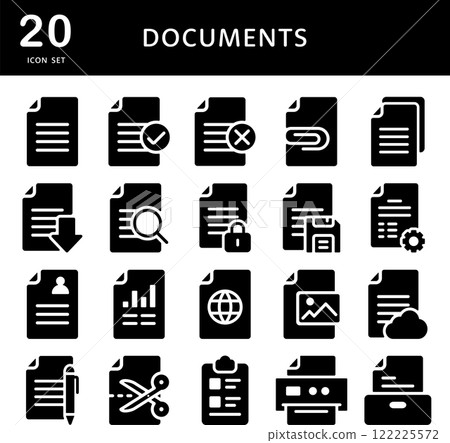 各種文字檔剪影圖示集 122225572