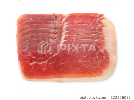 Top view of dry cured jamon slices Top view of dry cured jamon slices 122226081