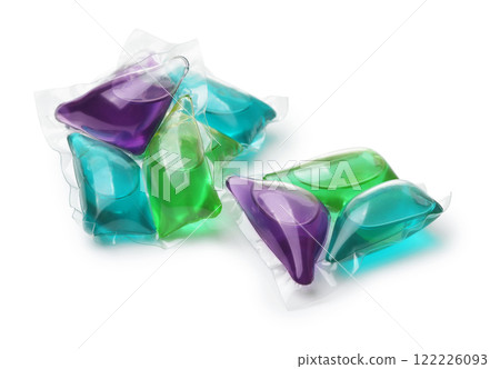 Three laundry detergent pods 122226093