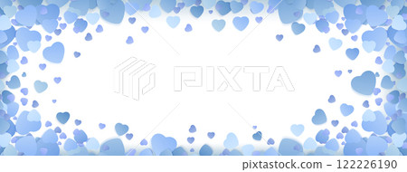 Blue hearts frame on white background Blue hearts frame on white background 122226190