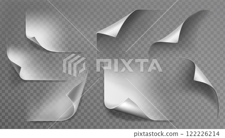Paper corner fold set on transparent background 122226214